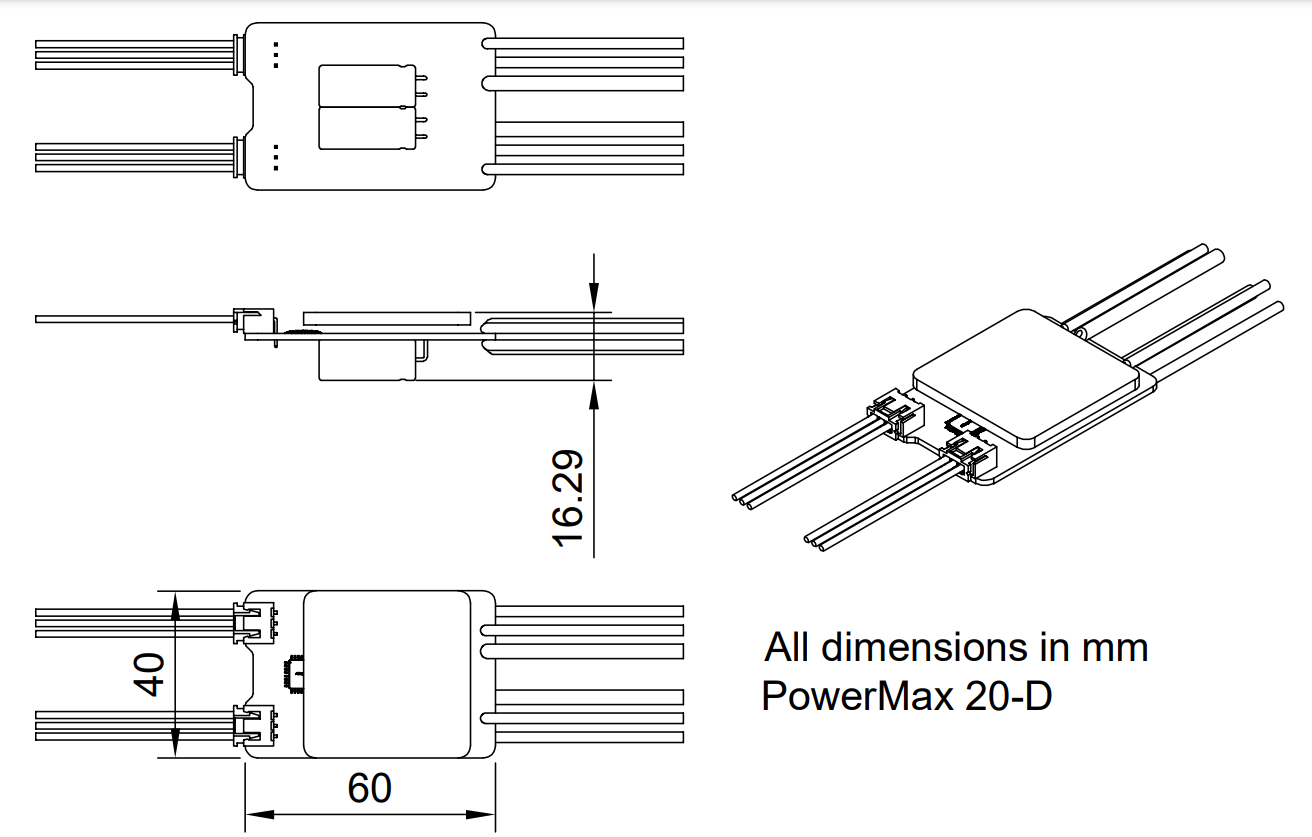 PowerMax 20-D (Dual Channel Brushed ESC 20 Amp)